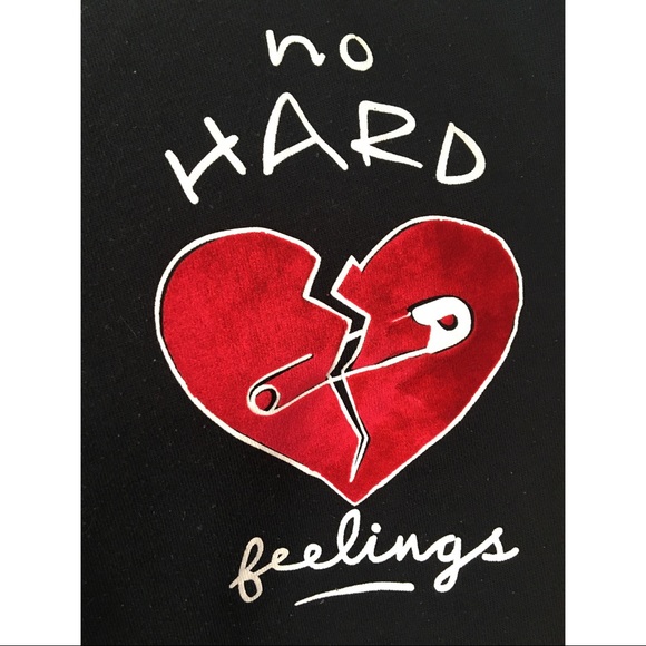 ONLY Red Velvet Heart Detail Black Sweatshirt - Picture 4 of 7